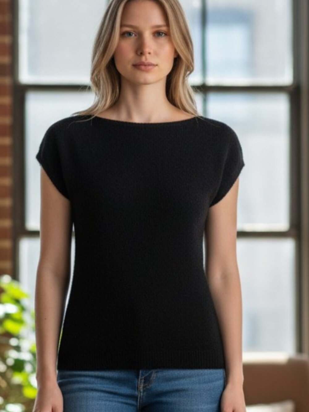 Michael Kors 100% Cashmere Black Knit Top – Size Small